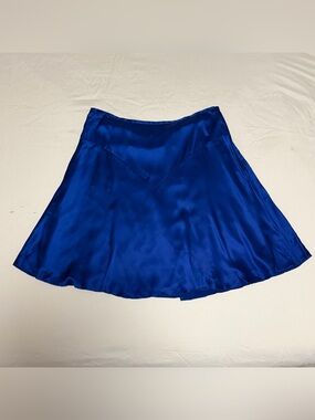 Silk A-Line Skirt in Royal Blue